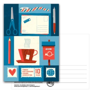 370 - Suomen postcrossingyhdistys 10 vuotta -juhlakortti