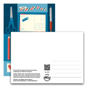 370 - Suomen postcrossingyhdistys 10 vuotta -juhlakortti