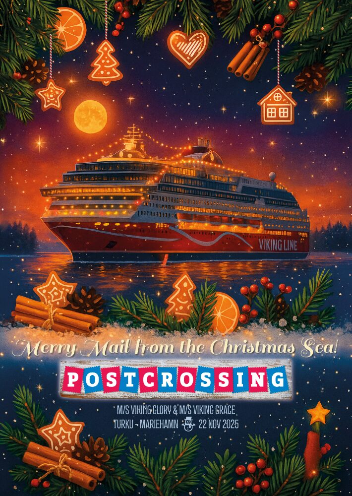 373 - Meri Postcrossing Xmas 2025 - M/S Viking Glory saaristossa