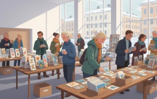 Postikorttien myyntitapahtuma Helsingissä Lönkalla 30.11.2025