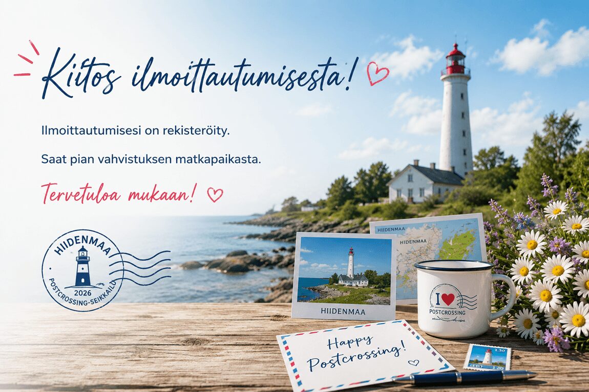 Kiitos ilmoittautumisestasi Hiiumaan matkalle